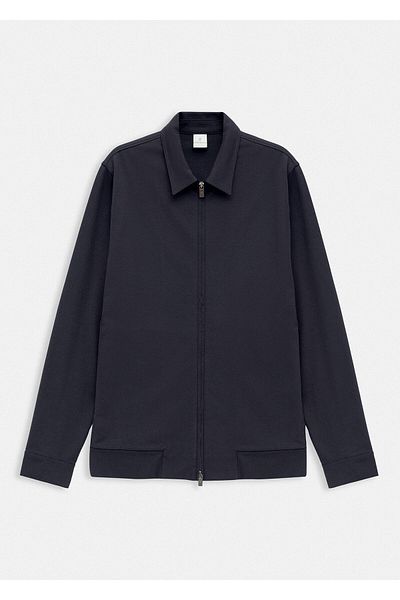 Boris Becker Navy Blue Color Shirt Collar Sweat Jacket