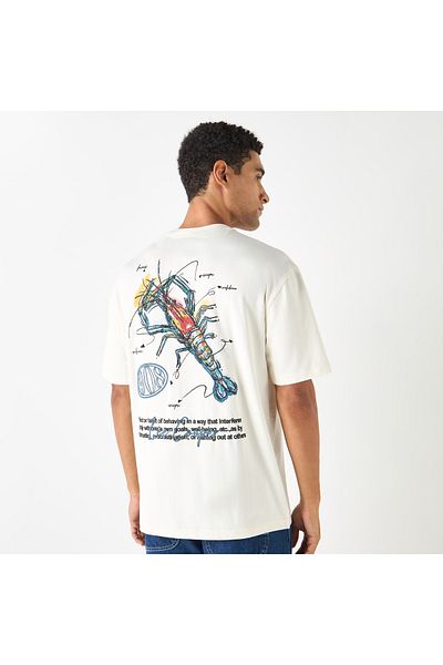 Lee Cooper Lobster Print Relaxed Fit T-shirt With Crew Neck
