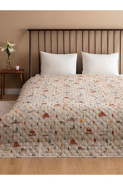 LC Waikiki Lcw Home New Year Themed Double Bedspread (W4)