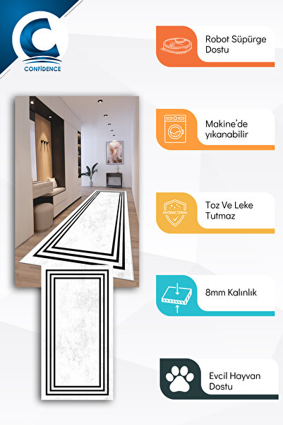 Confidence Home Machine washable non-slip base stain-resistant modern cutting runner kitchen runner carpet runner