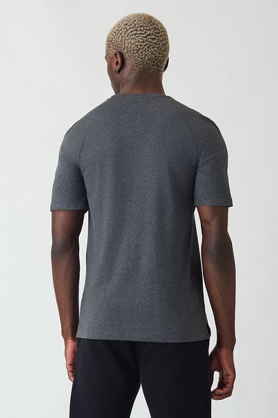 Bisse Ανδρικό μπλουζάκι Basic Silk Apreli Crew Neck Anthracite