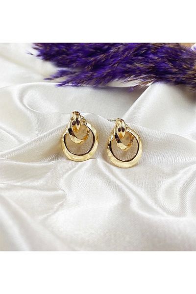 Eylülün Takısı Gold Color Nested Hoop Earrings