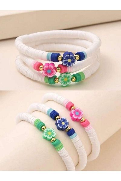 312 KONSEPT 25 Colorful Flower Polymer Clay Fimo Beads
