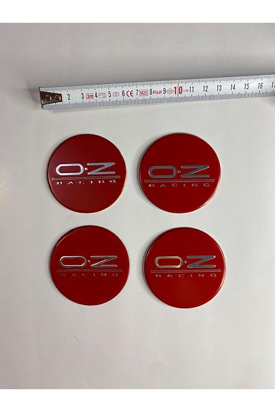 OTOMOR AKSESUAR Oz Racing 60mm Carbon-Red Sticking Label - Rim Logo Emblem