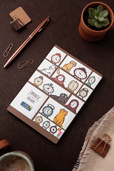 Thinkbook Zamansız Kedi Kitaplık Zamansız Ajanda, 15x21.5 cm