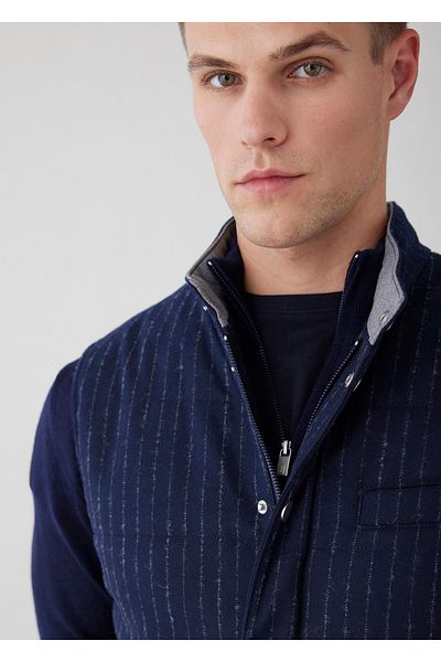 Boris Becker Navy Blue Color Striped Vest