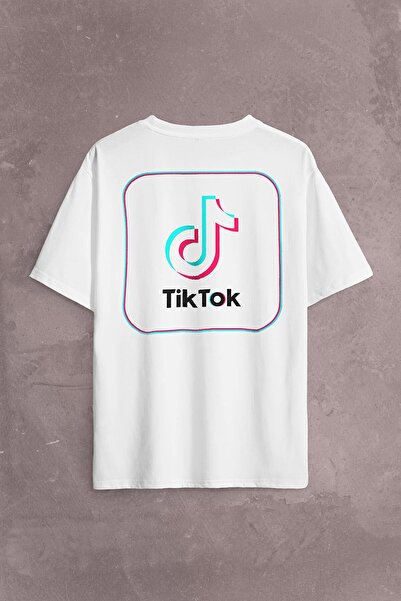Kendim Seçtim Unisex Tik Tok Oversize kroj majica - prednja strana Štampano ,...