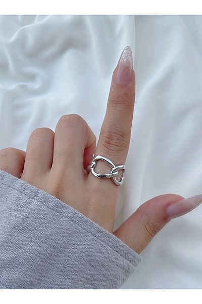 Eylülün Takısı Women's Silver Color Adjustable Cross Ring