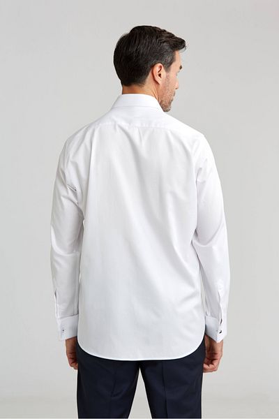 Bisse REGULAR FIT UK CLASSIC C ЯКЕ ДВОЙНА МАНШЕТА БЕЗ ДЖОБА Бял