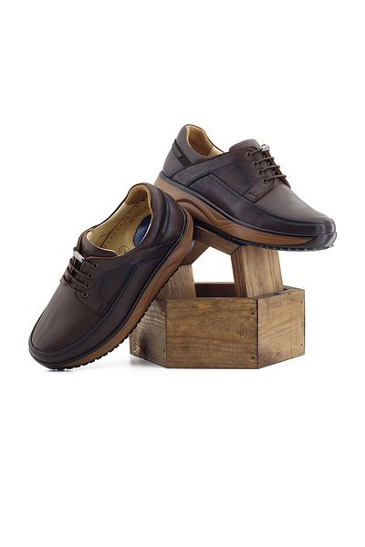 Barmea Genuine Leather Men's Casual Walking Shoes - 1853 Brown