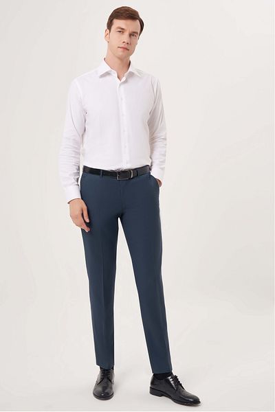 Bisse Ανδρικό παντελόνι Light Navy Blue Woven Classic