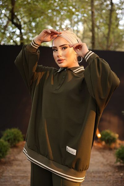MİMİ Luxury Wear Γυναικεία αθλητική φόρμα 100% Cotton Bottom Top Γυναικεία Σετ Hijab