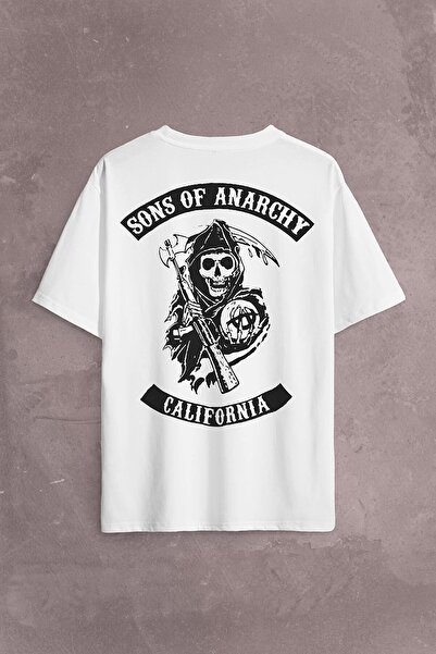 Kendim Seçtim تي شيرت للجنسين من Sons Of Anarchy California Skull Ghost Back ...