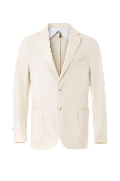 Boris Becker Off-White Color Linen Blended Blazer Jacket