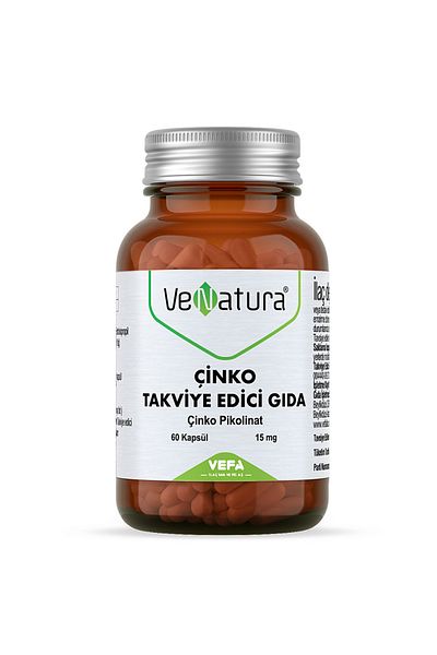VeNatura Zinc Supplement Food 15 Mg 60 Capsules