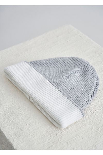 Boris Becker Light Gray Color Double Sided Cashmere Beret