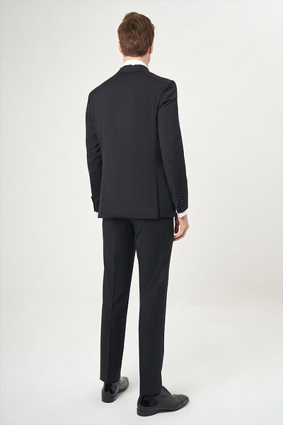 Bisse Men's Regular Fit 6 Drop Tuxedo Black