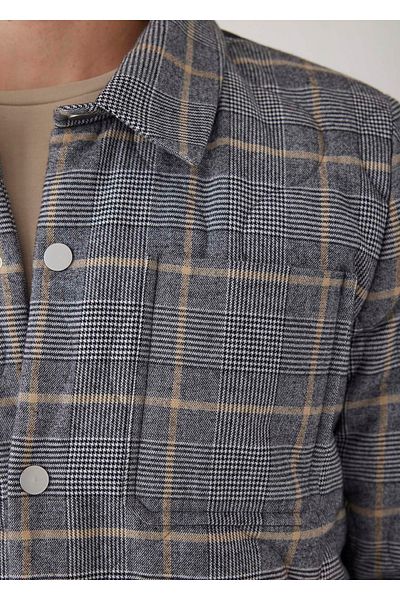Boris Becker Anthracite Color Plaid Quilted Coat