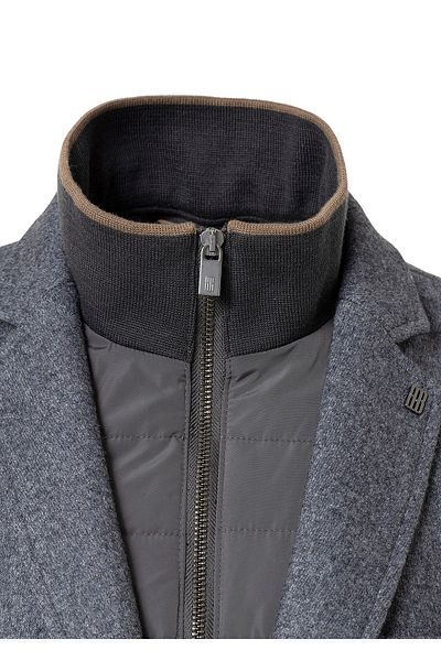 Boris Becker Anthracite Color Wool Blended Jacket with Removable inner mostra
