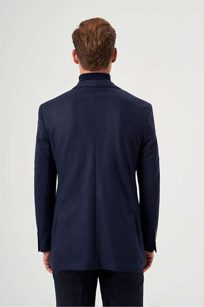 Bisse Men's Mono Collar 6 Drop Jacket Navy Blue