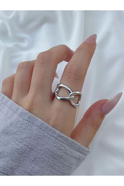 Eylülün Takısı Women's Silver Color Adjustable Cross Ring