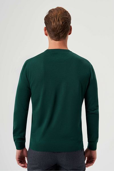 Bisse Men's Basic Half Turtleneck Knitwear Green