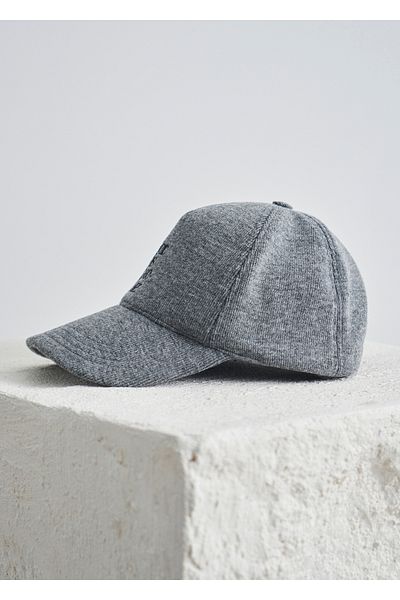 Boris Becker Gray Melange Color Logo Embroidered Leather Detailed Hat