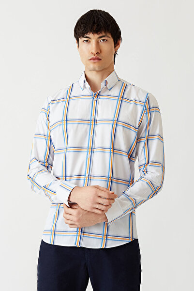 Bisse Regular Fit Uzun Kollu Turuncu Spor Erkek Gömlek