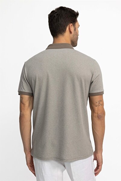 Tudors Men's Regular Fit Classic Cut Cotton Plain Pique Mink Polo Neck T-Shirt