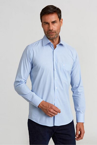 Bisse Regular Fit Дълъг ръкав Синя Класическа мъжка риза