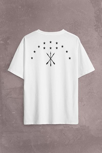 Kendim Seçtim Μπλουζάκι Unisex Oversize - Adygea Circassian Flag, Adygea Circassian Flag, Τυπωμένο πίσω μπροστά