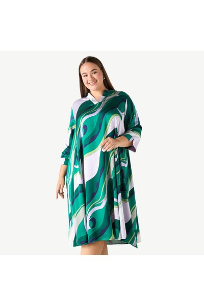 Ulla Popken WAVY STRIPE SWING DRESS