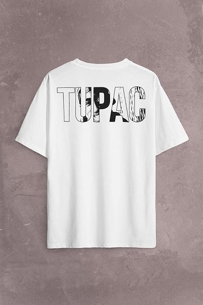Kendim Seçtim Tupac Amaru Shakur Awesome 2Pac Rap Μουσική πίσω εμπρός εμπριμέ μπλουζάκι υπερμεγέθη Unisex μπλουζάκι