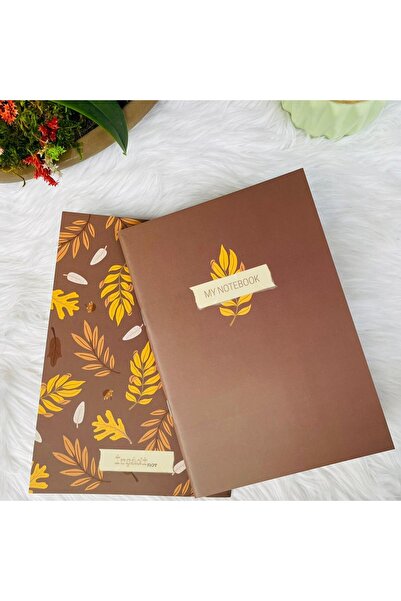 Store Sonbahar Yaprak Desenli Not Defteri