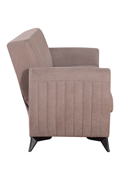 Kilim Mobilya Linda Üç Kişilik Kanepe Yüksek Ayaklı Açık Kahverengi