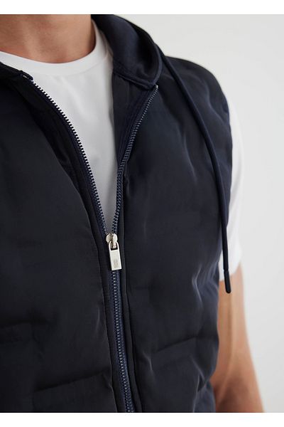 Boris Becker Navy Blue Color Hooded Vest