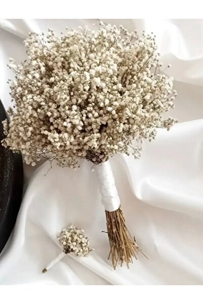 Masal Tasarım Cipso gelin buketi, şoklanmış cipsodan gelin çiçeği, damat yaka...