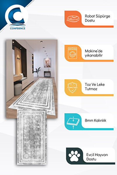 Confidence Home Machine washable non-slip base stain-resistant modern cutting runner kitchen runner carpet runner