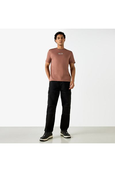 Lee Cooper Printed Crew Neck T-shirt With Short Sleeves