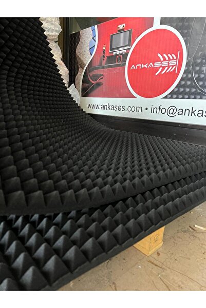 Ankases Ses Yalıtım Ses Yalıtım Akustik Piramit Sünger – Yanmaz, 40mm, 50x50cm, 50 DNS – Ses İzolasyon Süngeri