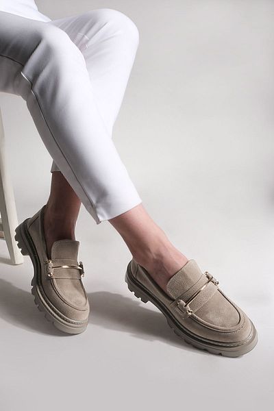 Marjin Damen Loafer Dicke Sohle Kette Freizeitschuhe Zolez Nerz