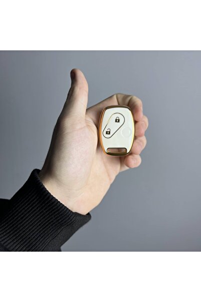 LUXE AKSESUAR Θήκη σιλικόνης Honda Civic Jazz Crv Accord Pilot Nano λευκή με ...