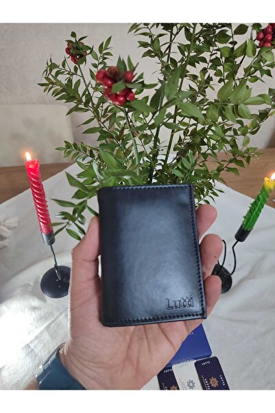 Lutti محفظة بأزرار قابلة للطي من الجلد المجنون من النوع 3