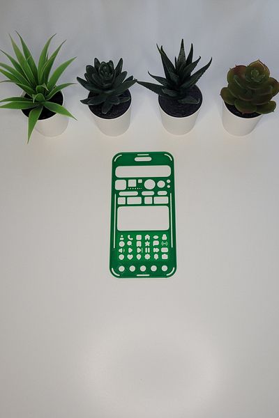 Karmelom Studio Telephone Shaped Bullet Journal Icons Template Ruler