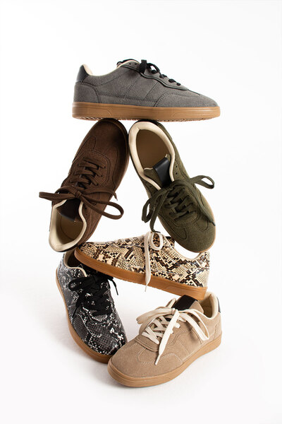 Yula Fashion Shoes Lera Béžová Snake Vzorovaná Neformální sportovní obuv Sneaker