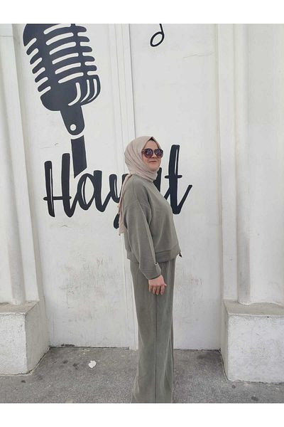 AMİNENESİL Σετ αθλητική φόρμα Green Modal Fabric