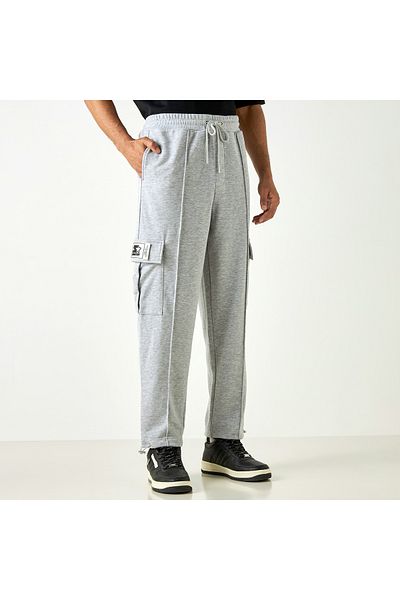 Starter Logo Applique Relaxed Fit Cargo Joggers With Drawstring Closure
