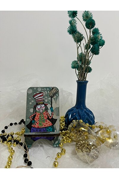 Ahşap Telefon,Tablet Tutucu,Hediyelik Eşya, El Boyaması, Yılbaşı