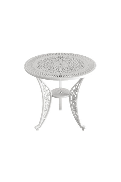 IVF İstanbul Yuvarlak 75 CM Model Ferforje Görünümlü Plastik Masa İç Mekan Dı...