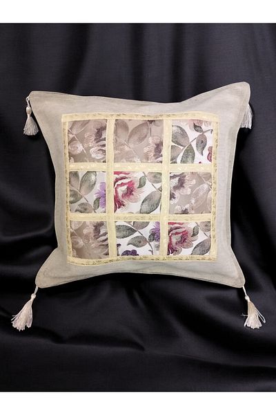 AYŞEM 43X43 Tasseled Decorative Patterned Throw Pillow Cover, 1 Piece of Linen Look Upholstery Fabric